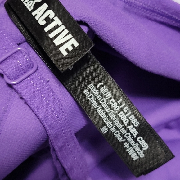 PINK Victoria’s Secret Set High Rise Biker Shorts Sports Bra L Purple Passion - Picture 7 of 8